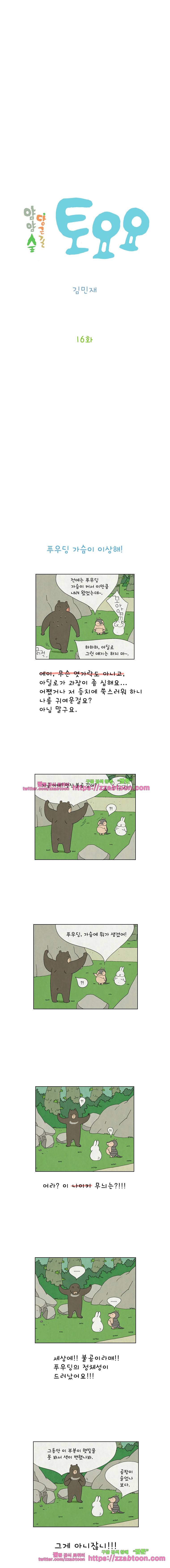 얌얌숲 당근길 토요요 16화. 푸우딩 가슴이 이상해! 2
