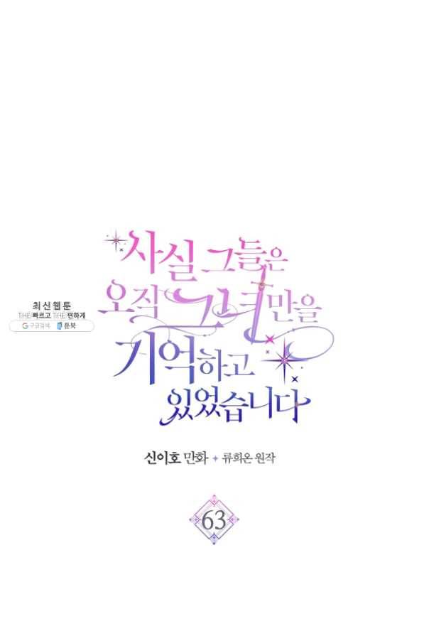 사실, 그들은 오직 그녀만을 기억하고 있었습니다 63화 1